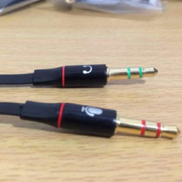 Kabel splitter audio jack 3.5mm female to dual male 2in1 mic audio