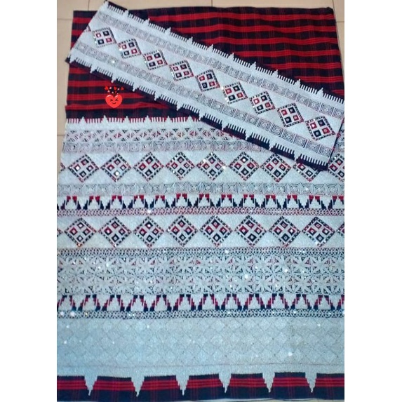 tapis lampung benang sulam tangan asli handmade silver