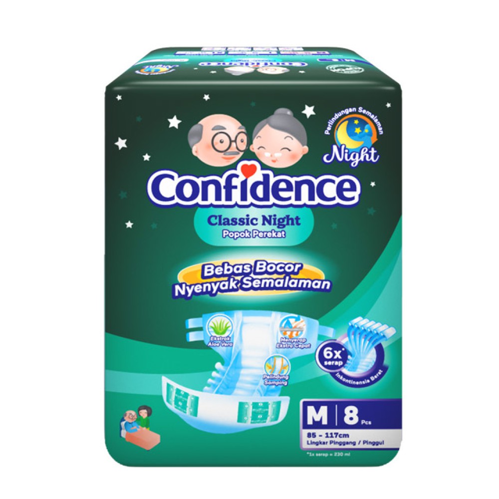 Confidence Classic Night M8 - Confidence Popok Perekat Classic M 8