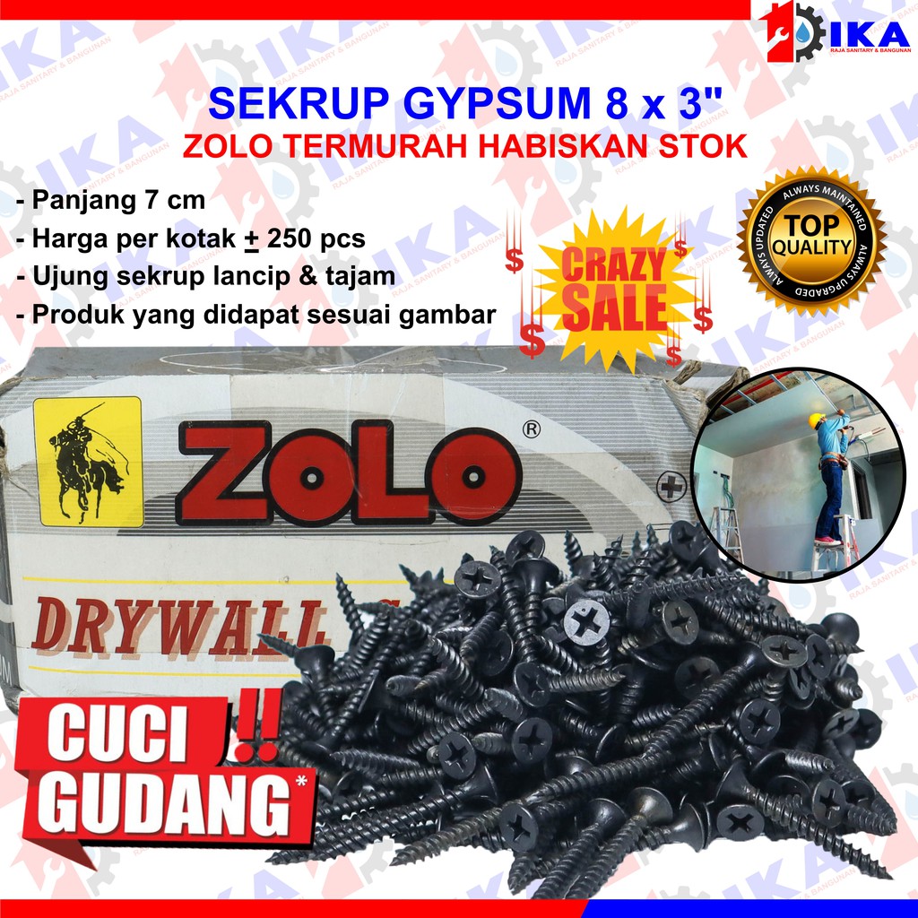 Cuci Gudang Sekrup gipsum / skrup gypsum 3 inch Zollo / baut palu made Taiwan