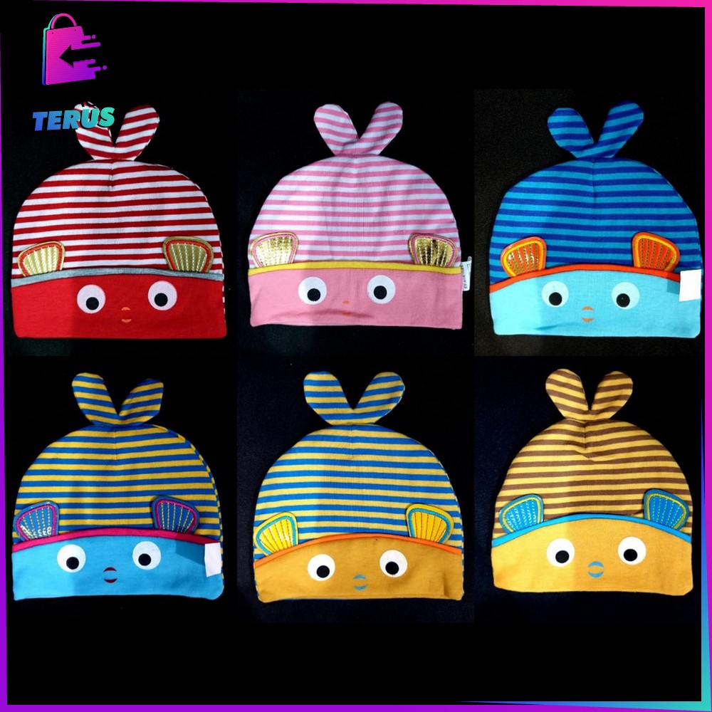 CT P17-25 Topi Kupluk Anak Bayi Karakter Kucing Bear Topi Kupluk Rajut Anak Bayi Korea Style Topi Anak Laki Laki &amp; Perempuan Topi Kupluk Lucu