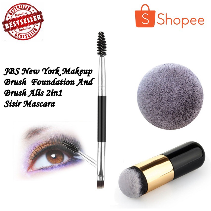 Makeup Brush Foundation And Alis Brush 2in1 Eyelash Sisir Mascara F020  F061