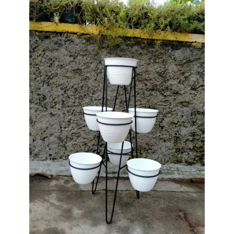 ISI 7 POT KERANGKA POT MENARA / STANDING POT MENARA ISI 7 POT MADU