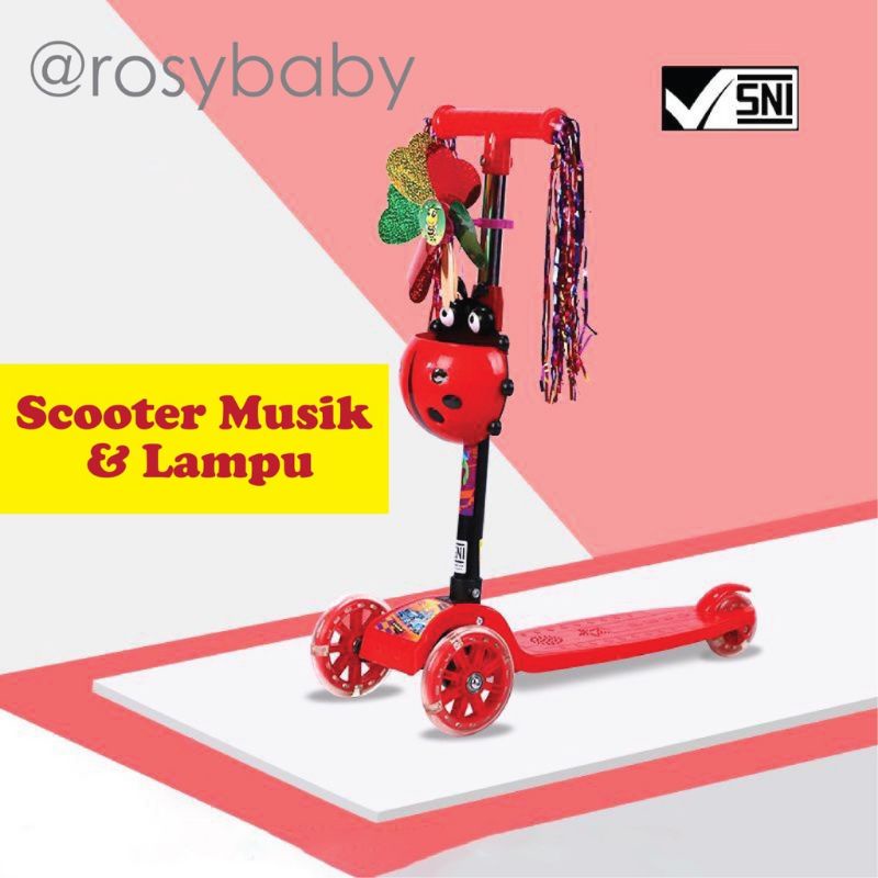 SCOOTER OTOPED ANAK RODA 3 PACIFIC EXOTIC ET HB 005 Skuter Lampu &amp; Musik pacific