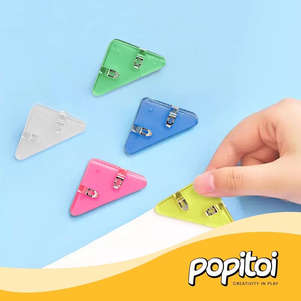 

Transparent Triangle Plastic Corner Paper Book Clip Plastik Bookmark transparan acrylic akrilik klip