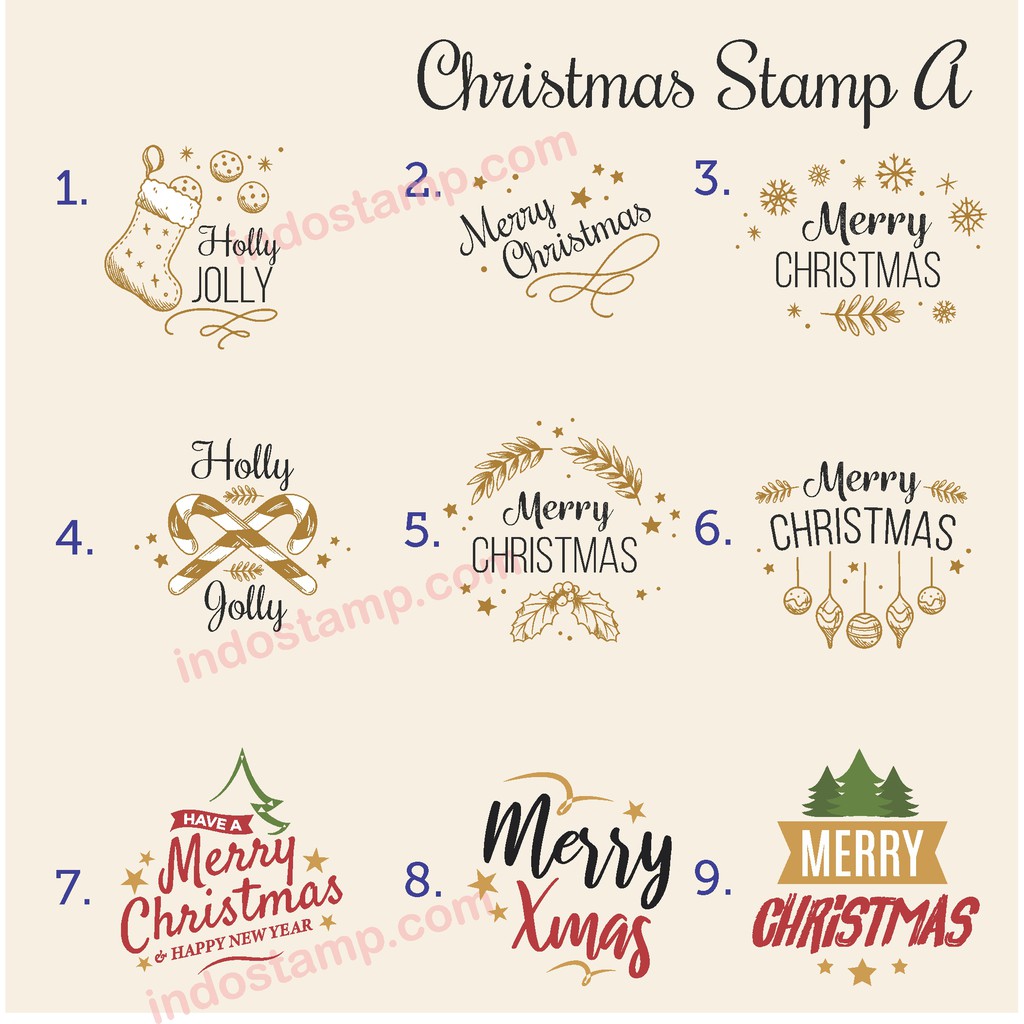 

stempel merry christmas happy new year natal tahun baru otomatis custom