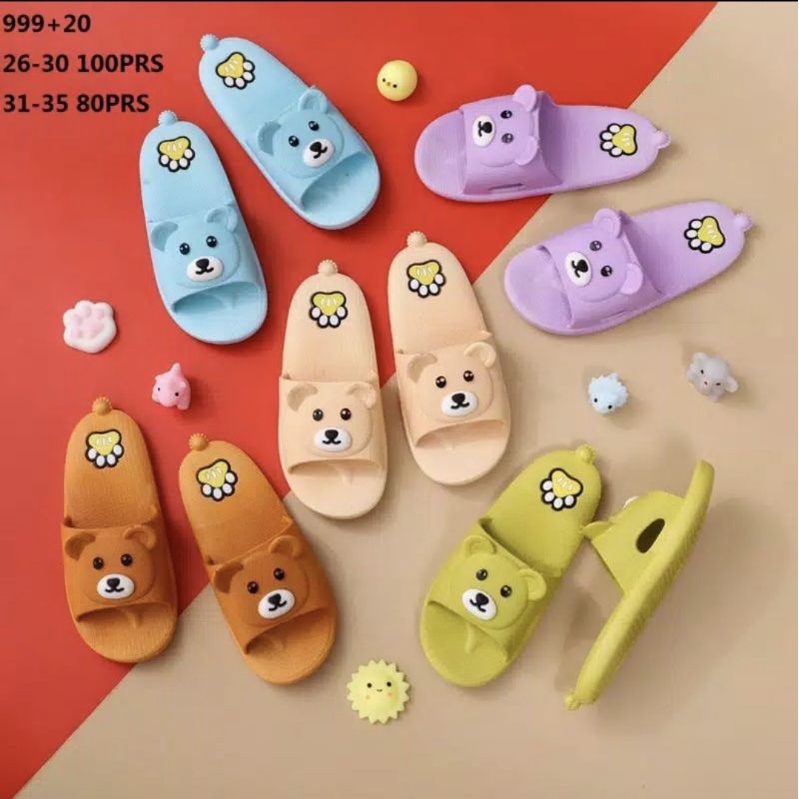 BALANCE SANDAL JELLY SLOP ANAK CEWE BERUANG BEAR SENDAL PEREMPUAN 999-20 (26-35)