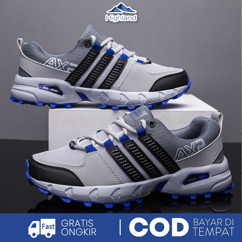 COD Highland Sepatu Sneakers Pria Sport Fashion Running Sport Shoes MH206