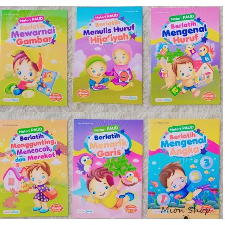 Buku Materi PAUD 1 Set Paket Lengkap isi 6 Materi belajar PAUD untuk Anak