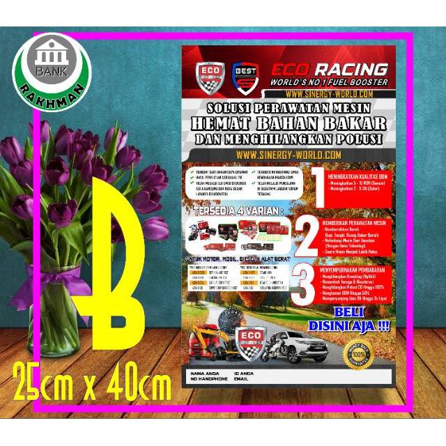 MINI X BANNER | AGEN ECO RACING INDONESIA | BAHAN ALBATROS UKURAN 25cm x 40cm