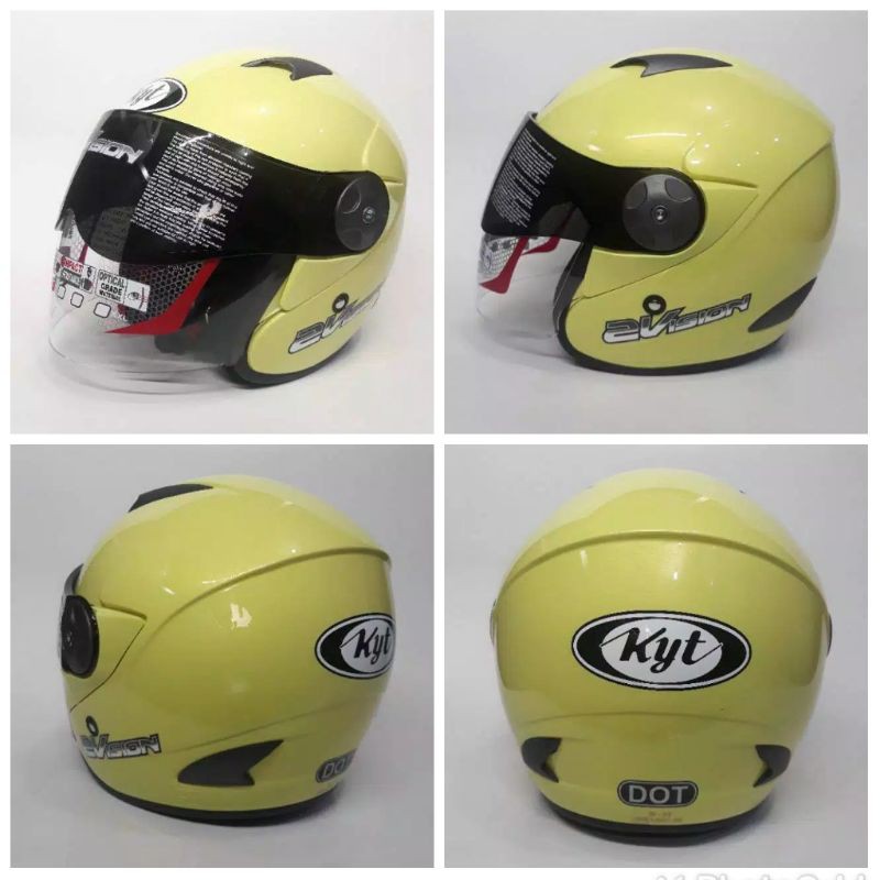 Helm kyt 2 vision kuning lemon
