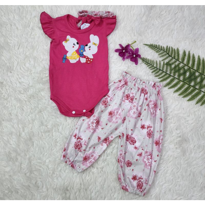 Baju bayi perempuan Jumper + celana panjang