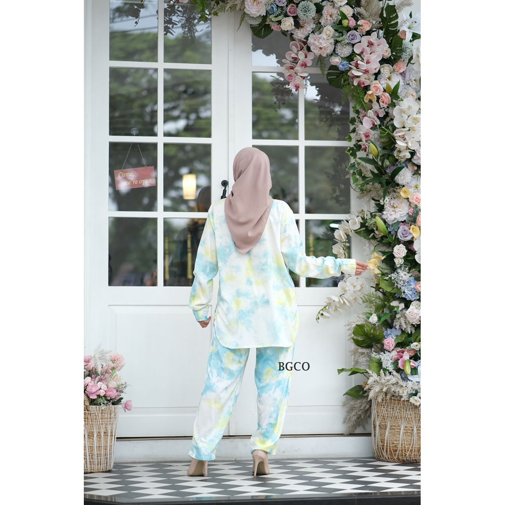 [COD] Cloudy One Set Tie Dye by BGCO.ID || Setelan Rayon Premium Wanita Oversize Kekinian