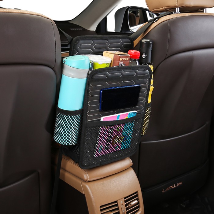 Car Multi Storage Holder Organizer Net Tempat Tissue Sampah Jok Tengah Mobil