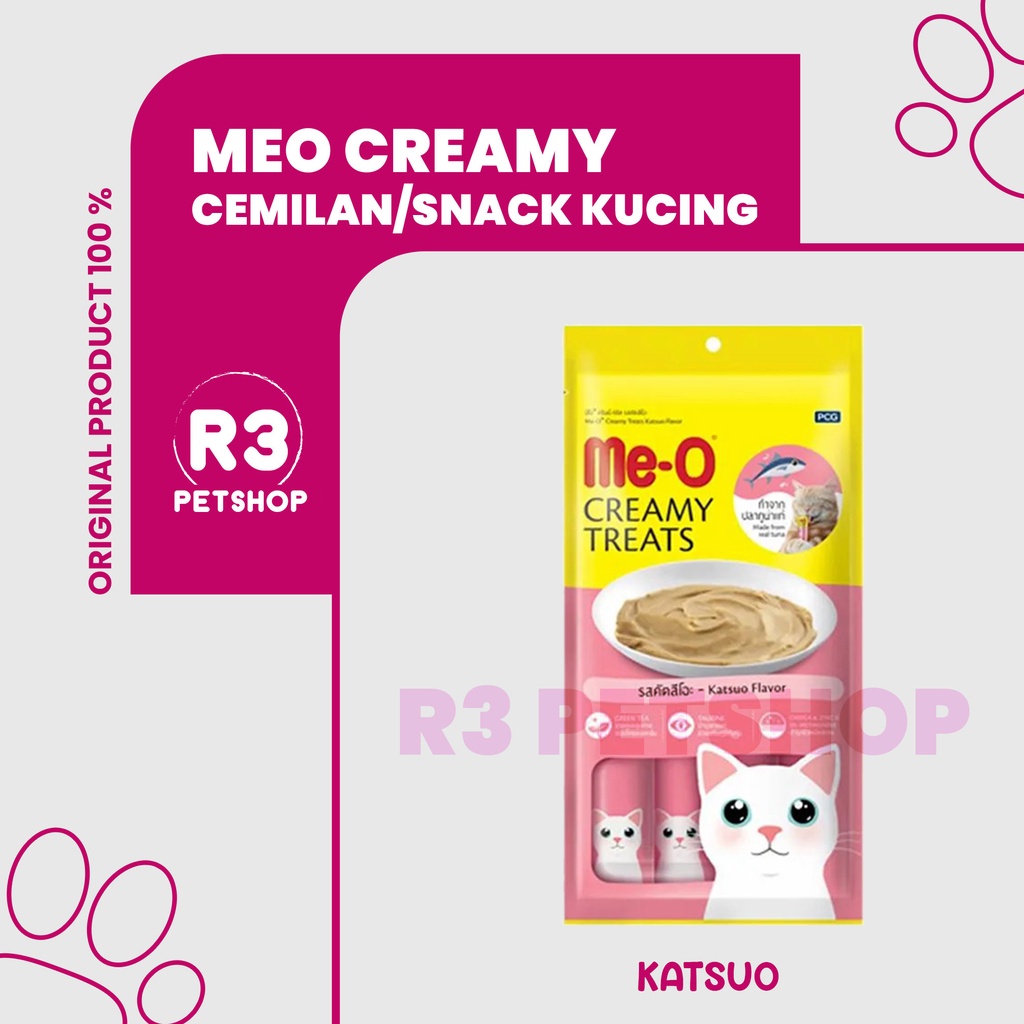 Makanan Snack Kucing MEO Creamy All Variant 60gr @1dus 12pcs