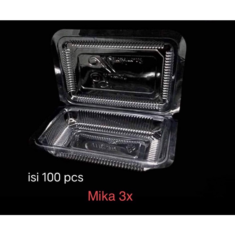 Mika Plastik 3X/Mika Kue/Kotak Kue Plastik/Kotak Kue Mika 100pc