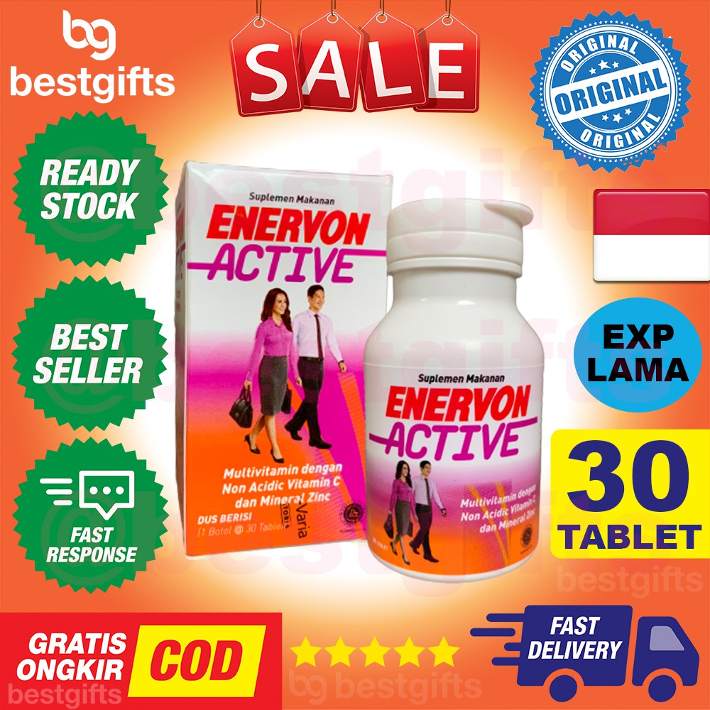 ENERVON C MULTIVITAMIN VITAMIN VIT C IMUN IMUNITAS METABOLISME KEKEBALAN DAYA TAHAN TUBUH 30 TABLET