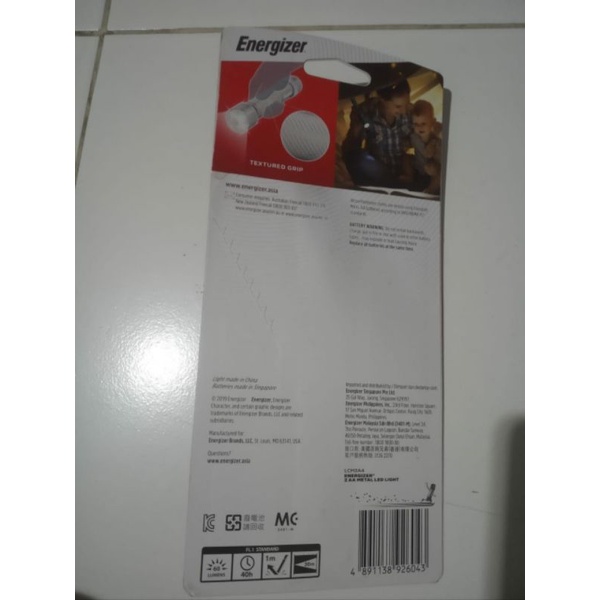 ENERGIZER SENTER LED METAL LIGHT LCM 2AA ENERGIZER 60 LUMEN BRIGHT MANTAP TERANG