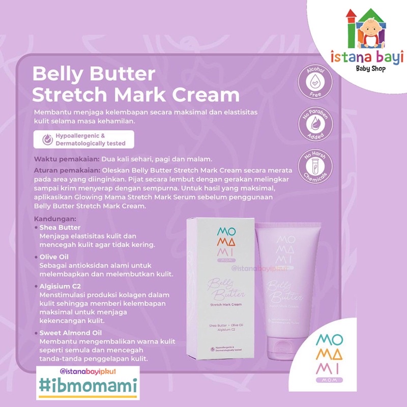 Momami Belly Butter Strecth Mark Cream 125ml - krim strecth mark Ibu hamil