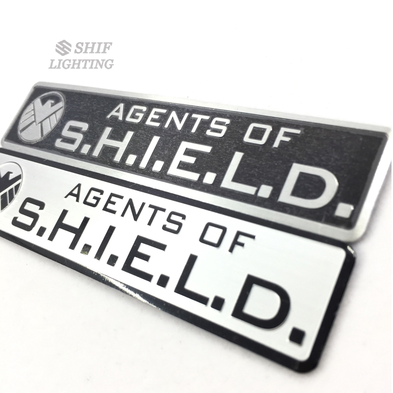 1Pc Stiker Emblem Aluminium Agent Shield s.h.i.e.l.d Marvel untuk Mobil / Motor