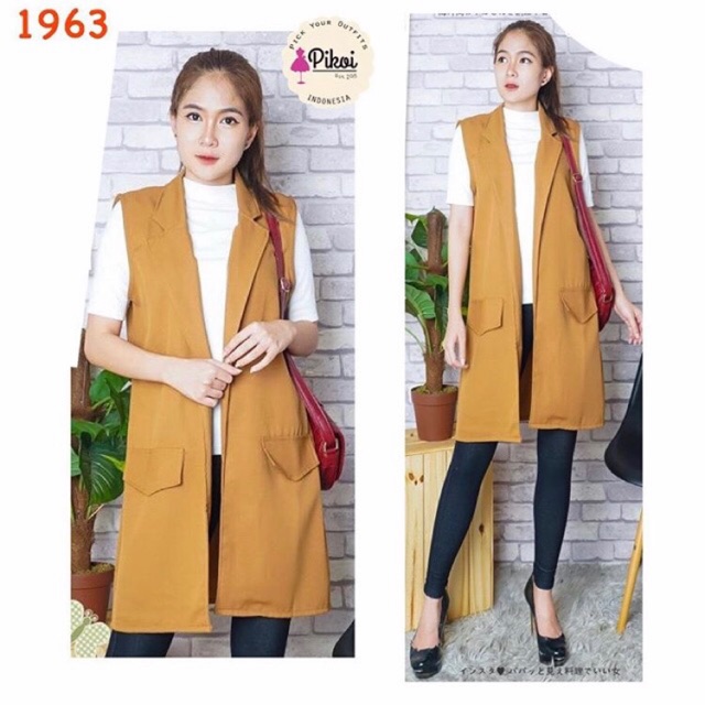 Blazer wanita mura / blazer tanpa lengan cantik / outer kantor wanita polos / blazer sleeveless 1963