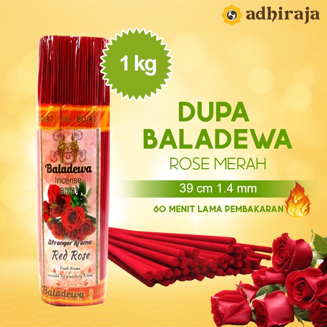 Dupa/ Hio wangi harum Baladewa 39 cm 1 kg 1.4 mm Red Rose Merah