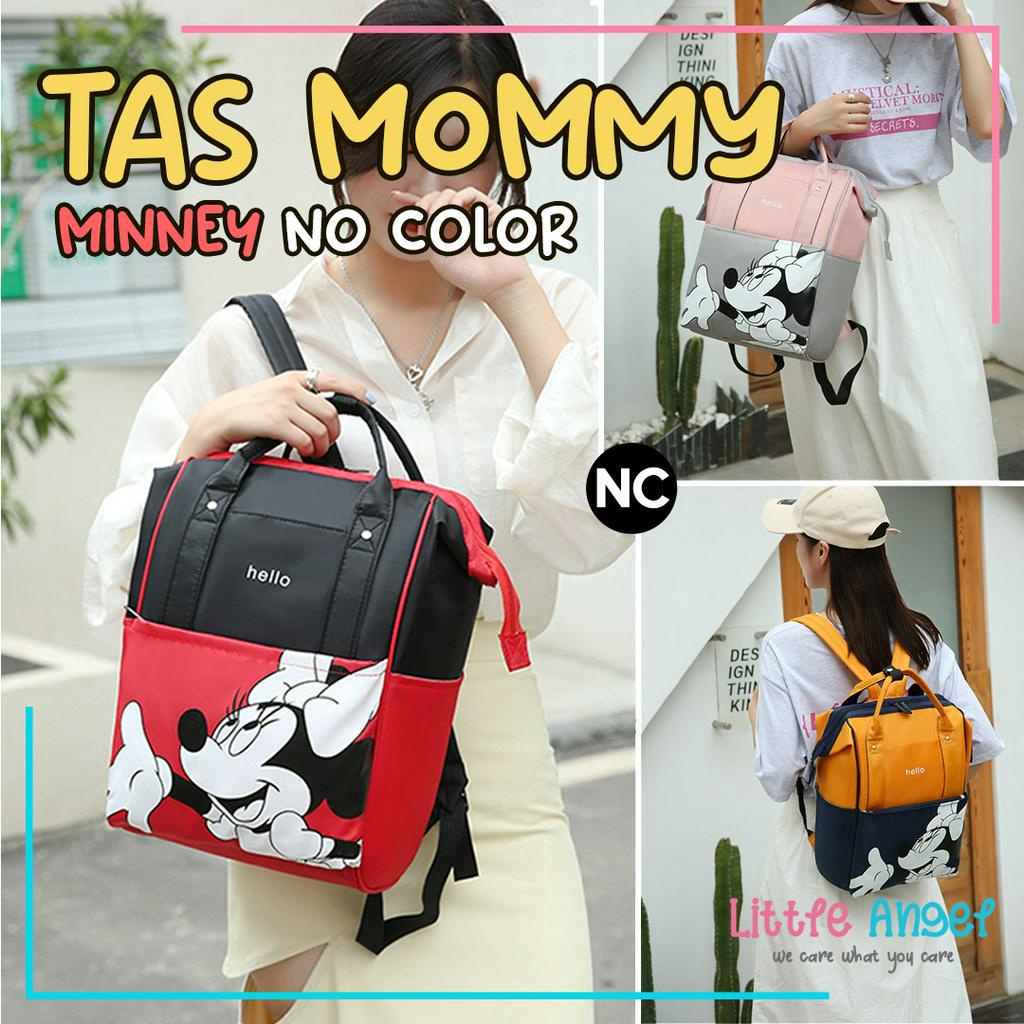 Tas Bayi Diaper Bag Baby Mickey Minnie Ransel Multifungsi Besar Perlengkapan Ibu Bayi Popok Botol Susu Asi Baju Celana Bayi Back Pack Annelo