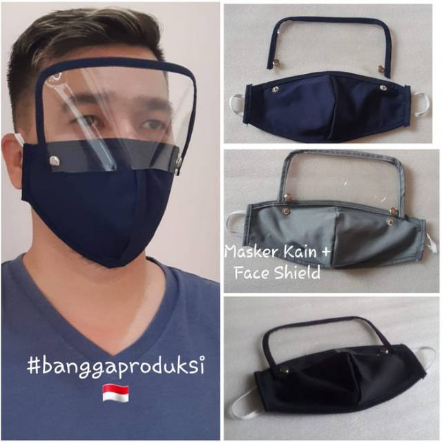 Masker 2 in 1 + Face shield