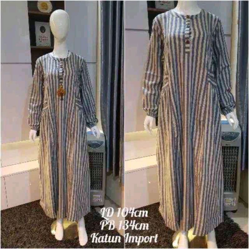 Gamis salur wanita katun import