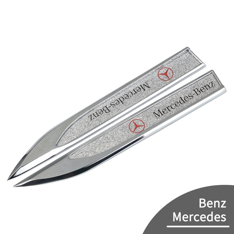 2pcs Stiker Logo Mercedes Benz Bahan Metal Hias Berlian Imitasi Untuk Benz C Class W205 W221 W203 W212 CLA GLC