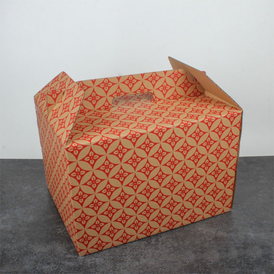 

(10 Pcs) Kardus Jinjing Packing Barang Box Kemasan Hampers Packaging Dus Tas Tenteng Motif Coklat Batik