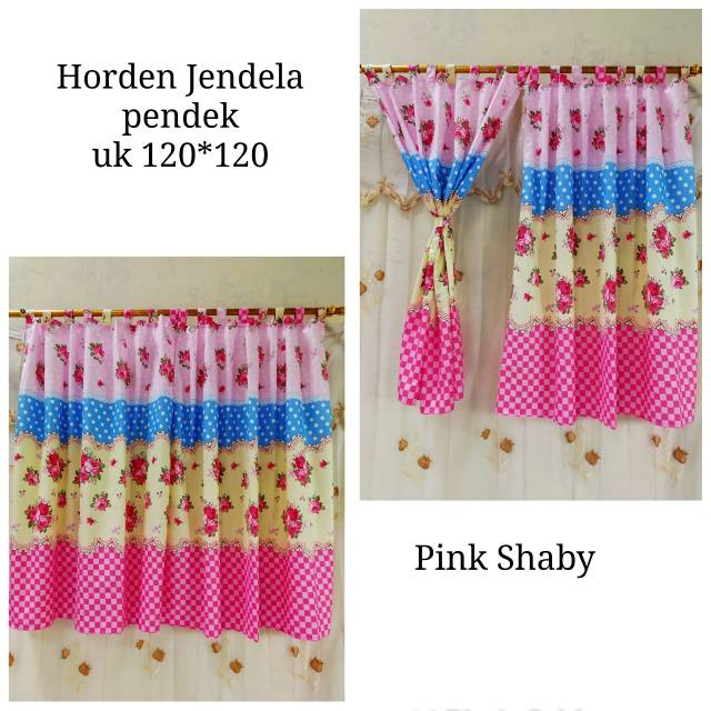 Gorden jendela pink shabby