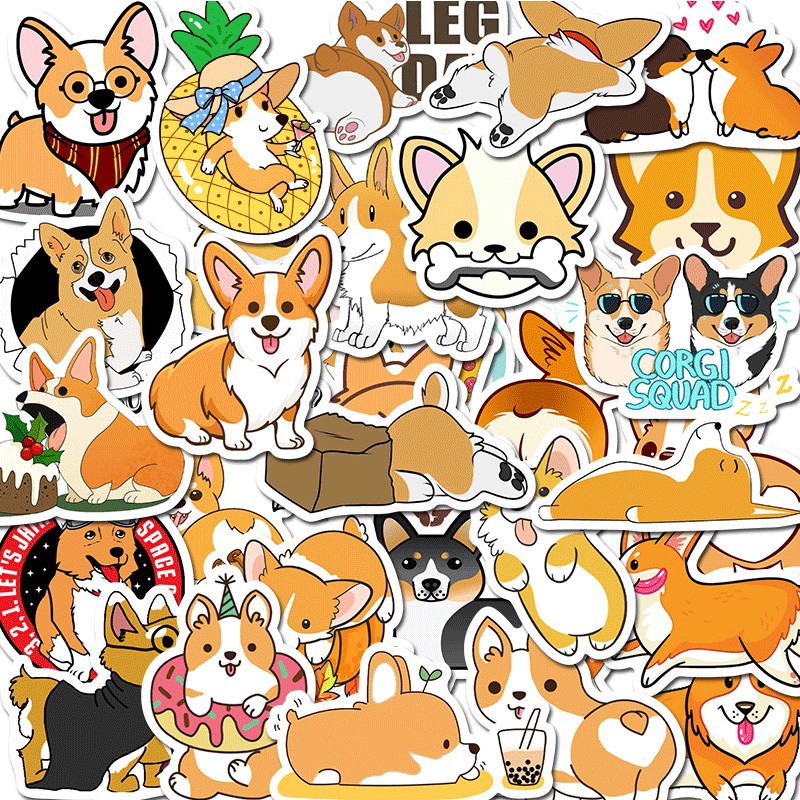 50 German Corgi Shepherd Luggage Trolley Case Laptop Graffiti Stickers Cartoon Series Waterproof Stickers