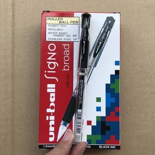 

pen uni-ball signo UM-153 hitam dan biru