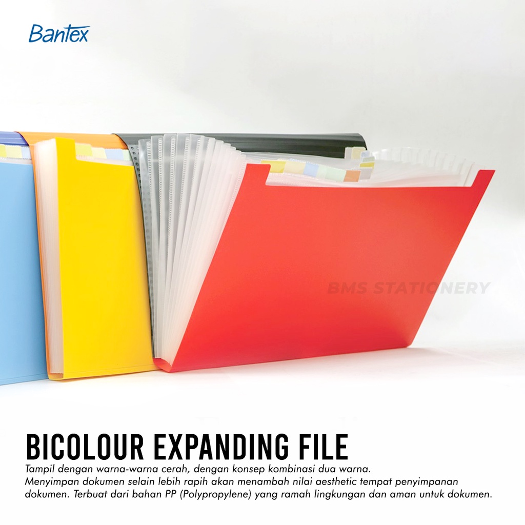 

Bantex Expanding File Map Harmonika Folio F4 12 Sekat 2 Warna
