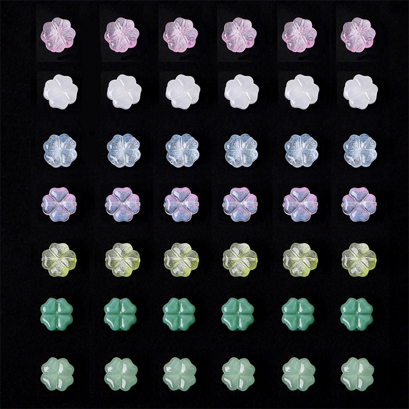 20pcs Kaca Aksesoris Manik-Manik Perhiasan Semanggi Beruntung Bagus Untuk Membuat Perhiasan DIY