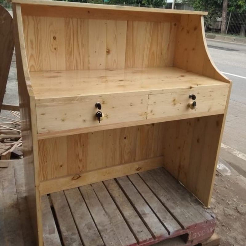 MEJA KASIR / MEJA KERJA KAYU JATI BELANDA