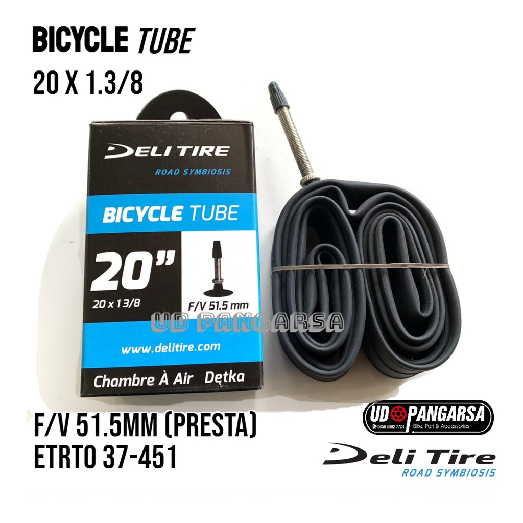 BAN DALAM DELI TIRE 20 x 1 3/8 451 PRESTA FRESTA valve PANJANG 51.5 MM SEPEDA LIPAT 20 INCH rims 4cm