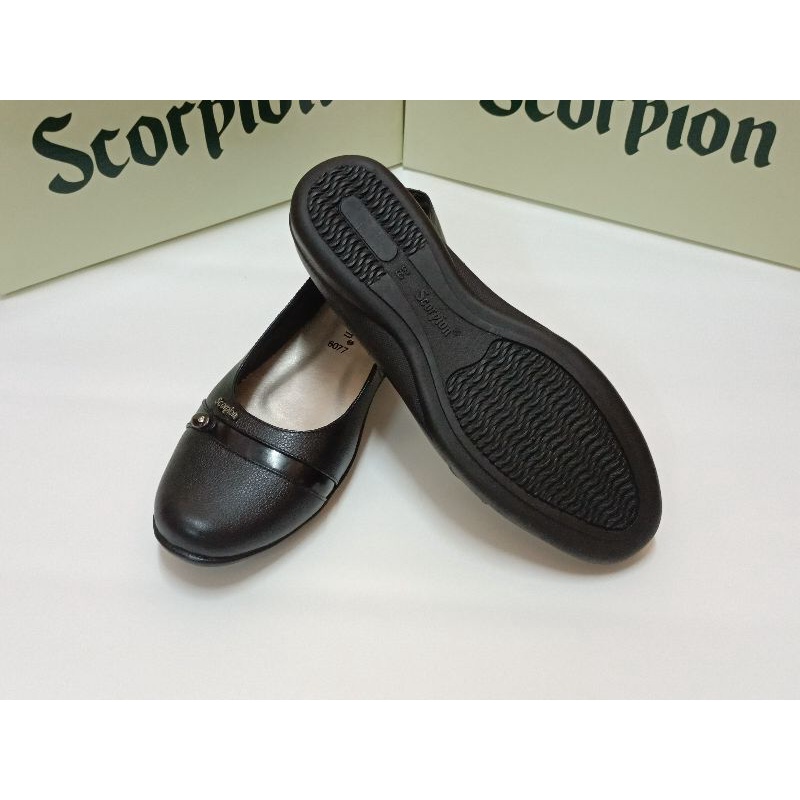 Sepatu Kulit Wanita Scorpion 6077 - Sepatu Heels Kulit - Pantofel Kulit