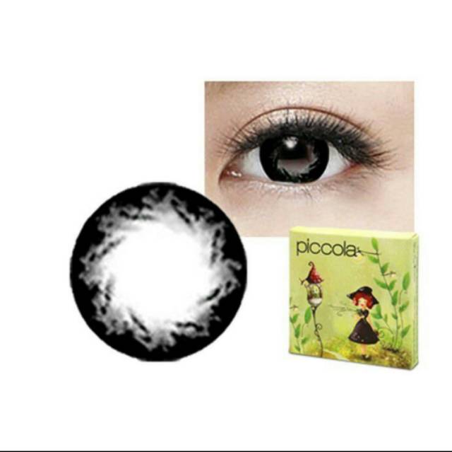 Softlens X2 Piccola/soflen warna hitam bulanan/soflens hitam picola normal s/d -6.00