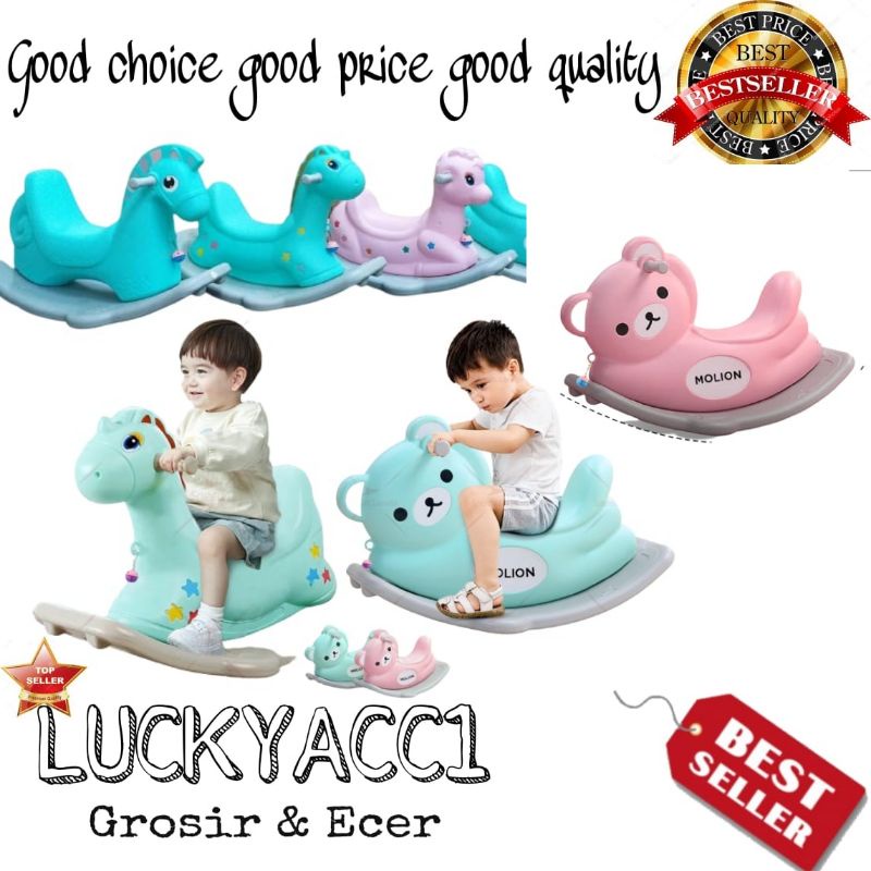 LC- Mainan kuda kudaan anak mainan jungkat jungkit rocking horse mainan kuda kudaan mainan motif bon