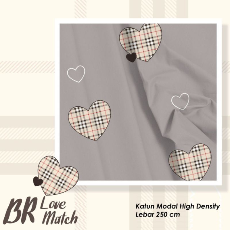 kain katun meteran motif br love match