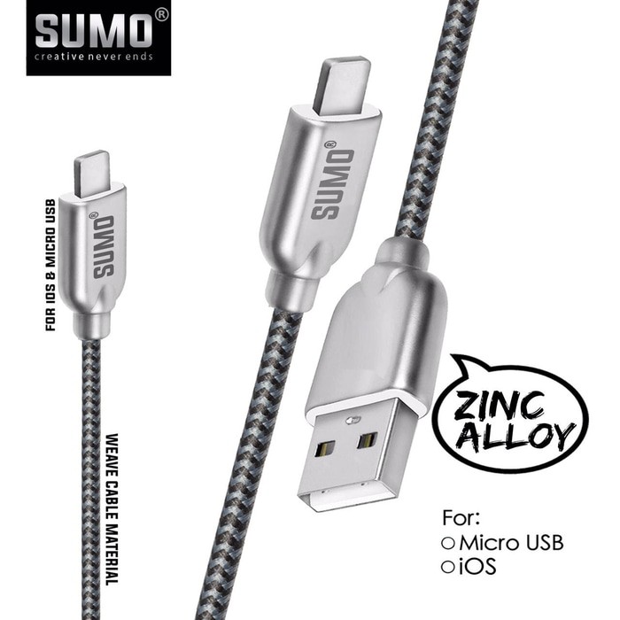 USB KABEL DATA CABLE MICRO SUMO ZINC TITAN SDC 68 MIKRO FAST WEAVE