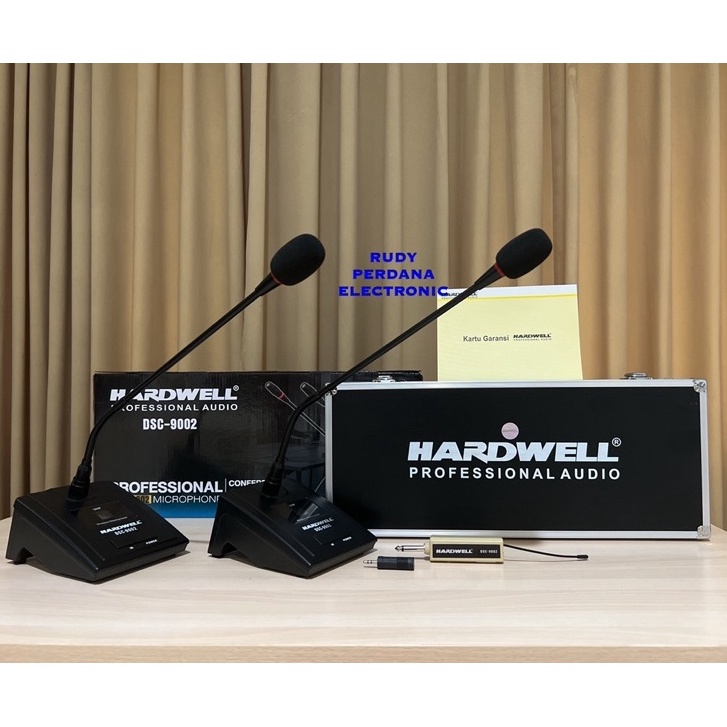 MICROPHONE MIC WIRELESS CONFERENCE MIKROPON MIK DESKTOP MEJA PODIUM HARDWELL DSC-9002 ORIGINAL ORI BAGUS TERLARIS TERBAIK RAPAT MEETING SEMINAR PIDATO CERAMAH GARANSI