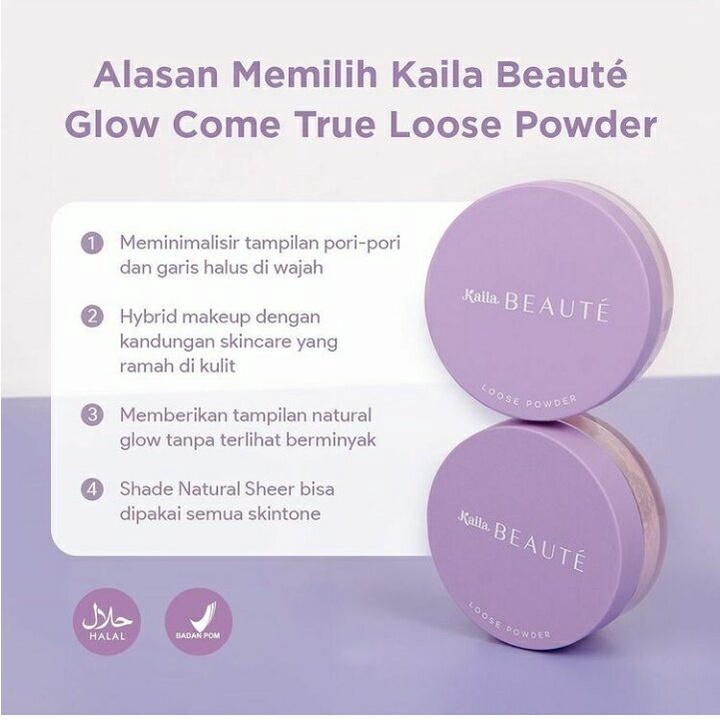 KAILA Beauty Glow Come True Loose Powder Bedak Tabur - Natural Sheer