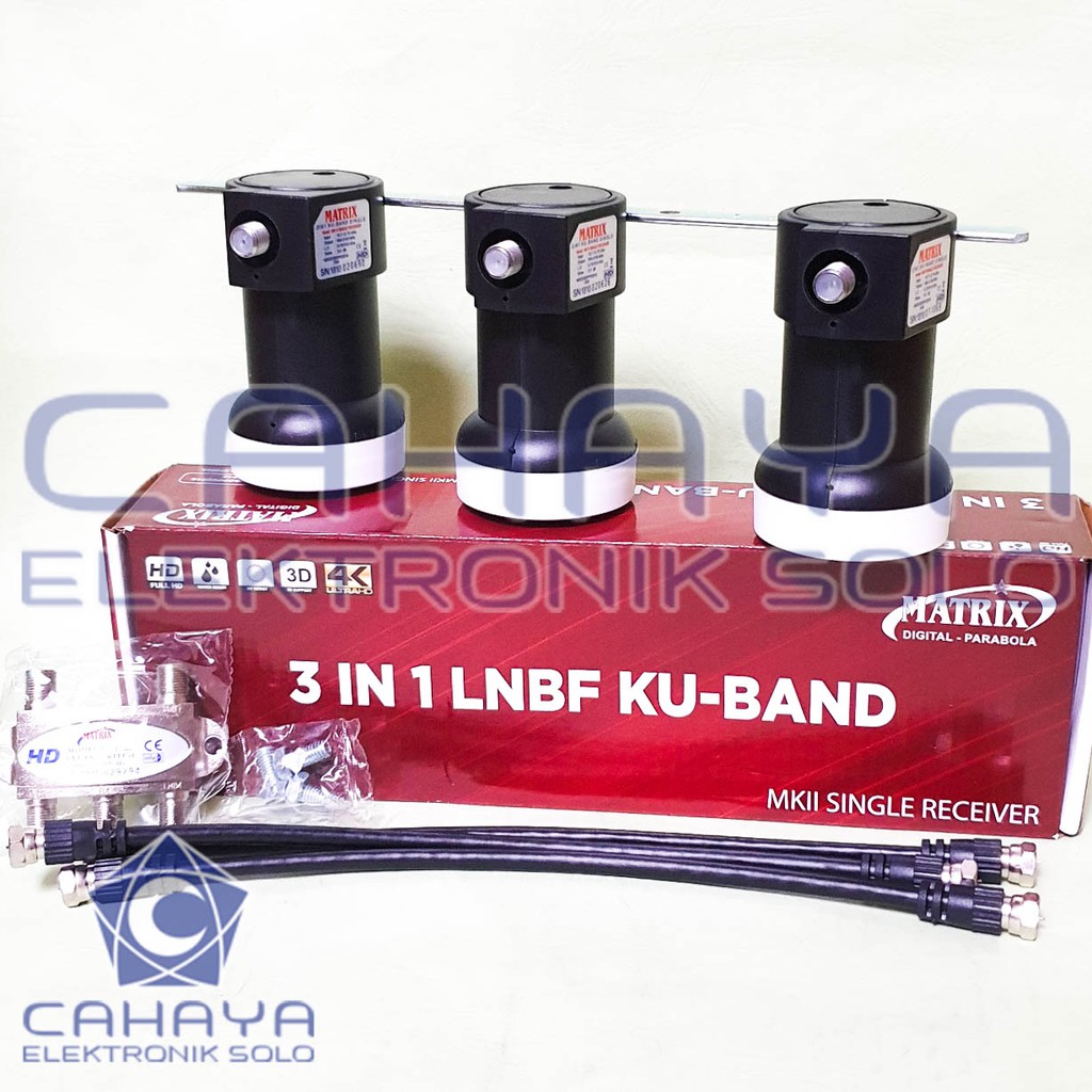 LNB Ku Matrix 3 In 1 Single Receiver 1 Band Parabola ODU 60cm 80cm