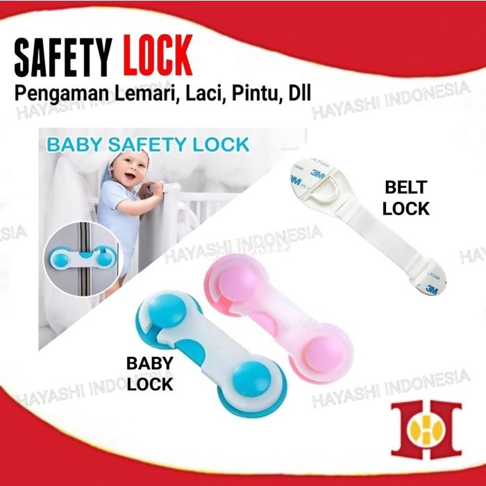 Kunci Pengaman Lemari Laci Pintu Baby bayi Safety Lock - 5pcs