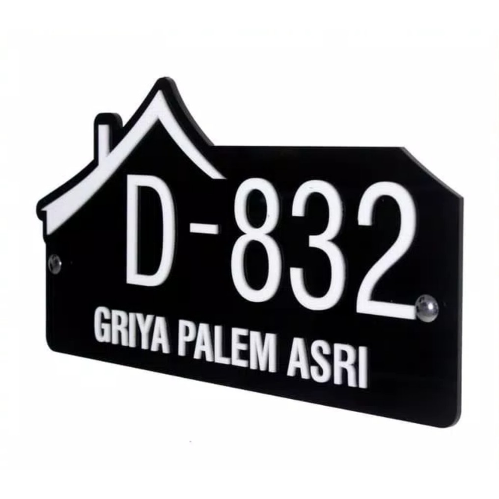 Papan Nomor Rumah Minimalis Hiasan Dinding Akrilik Home Series