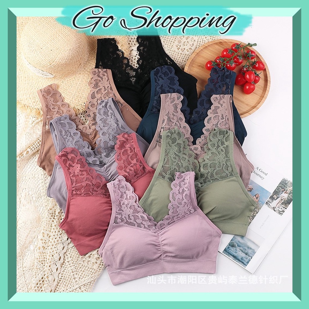 GO! BR026 Bra BH Wanita Tanpa Kawat Bahan Halus Pakaian Dalam bralette Elastis Sexy Busa IMPORT