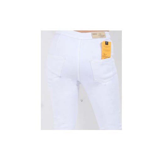 HW jeans White Keziya, Celana highwaist jeans high waist Putih